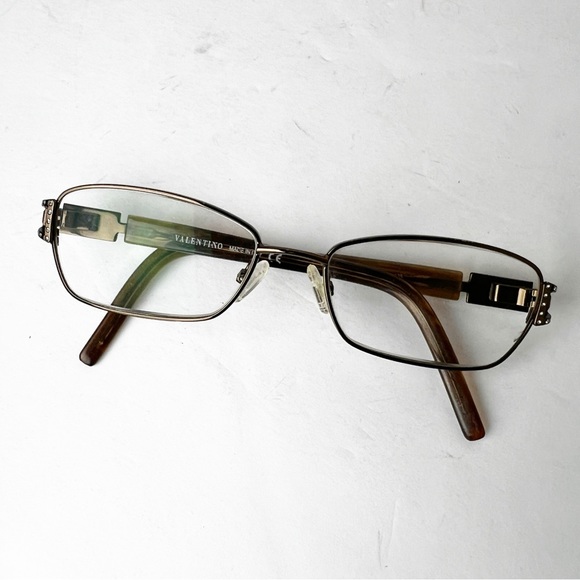 Valentino Frame Glasses Tortoise Diamond Stud Style - Picture 2 of 5